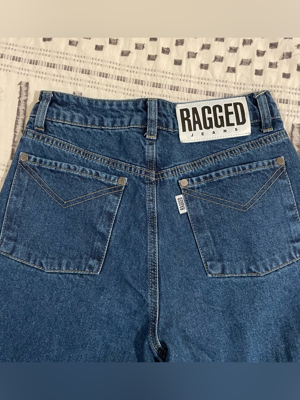 The Ragged Priest High-Rise Straight Leg Jeans with Chevron Pockets